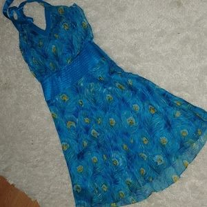 Soft print halter top dress